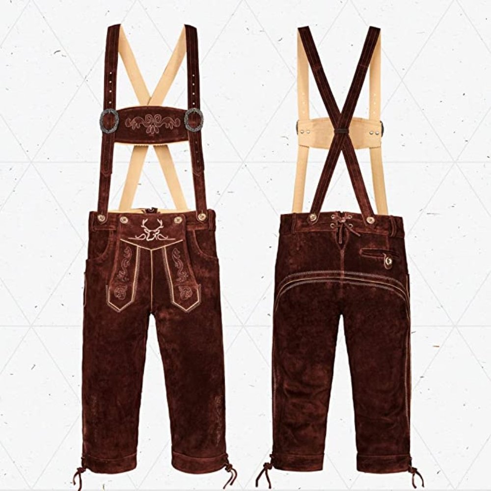 BAVARIA TRACHTEN Lederhosen Men - Genuine Leather Authentic German Lederhosen fo
